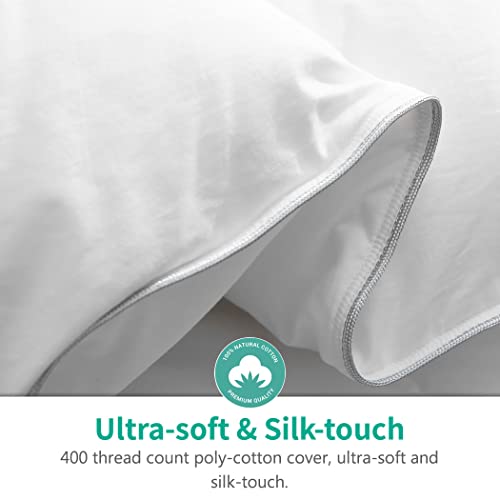 APSMILE Single Duvet 10.5 Tog, Goose Feather Down, 400TC Cotton