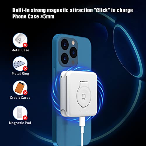 Peapolet 3 In 1 Wireless Charging Station, Foldable Portable Charger, White