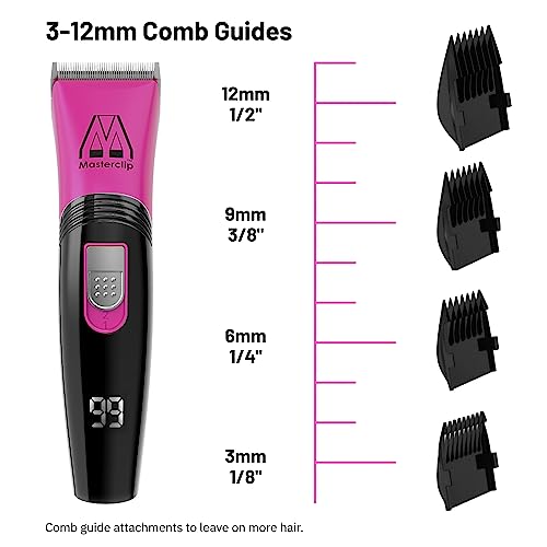Masterclip Showmate II Cordless Dog Clippers Pink Quiet Grooming Kit