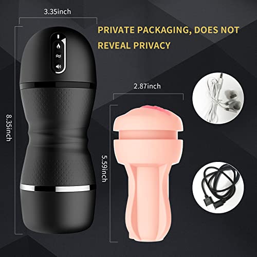 OEM1 Male Mastuabors Toys With 6 Vibration Modes And Heating Function, Black
