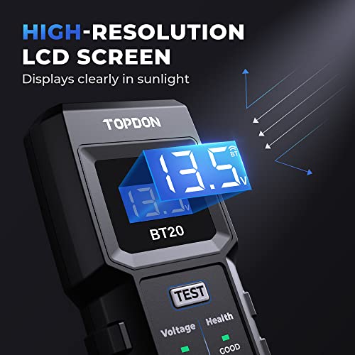 Topdon BT20 Car Battery Tester 12V 100-2000CCA Load and Charging Test App - view 7