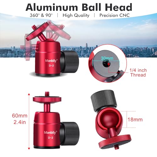 Manbily MT-08L Mini Phone Tripod Aluminium 360 Ball Head 1/4 in Max 2kg - view 6