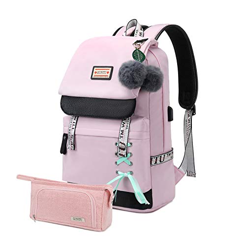 Guivitu Kids School Backpack Nylon Waterproof Laptop Daypack with Pencil Case - view 1