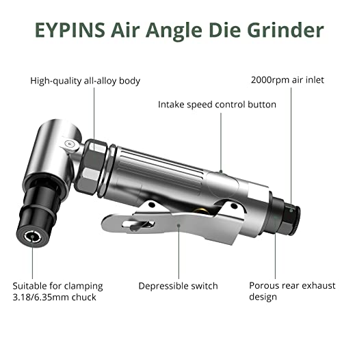 Eypins Compressed Air Angle Die Grinder 1/4 in 90 Degree Mini Sander Tool Set - view 4
