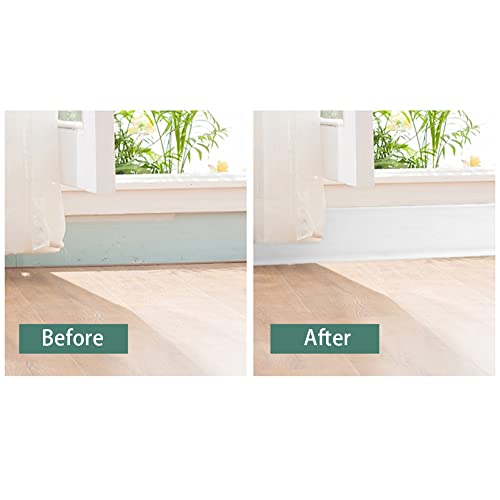 PVC Skirting Board Trim Self Adhesive Flexible 5m x 10cm Peel and Stick White - view 3