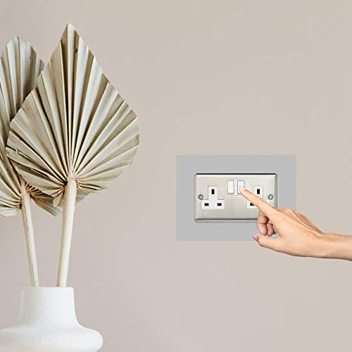 Ewolds 5x Double Socket Surround, Acrylic Back Panel Or Plate, Protect, Grey
