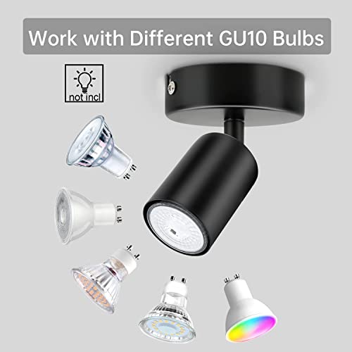 Dehobo Wall Light Spotlight Indoor In Matt Black Adjustable, 6W, 2 Pack