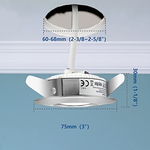 HiBay LED Downlights 6 x 5W IP44 6000K Cool White Brushed Chrome Slim 240V - view 5