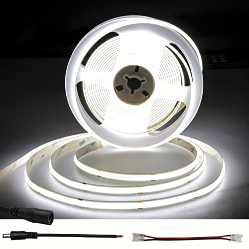 TTWAY COB LED Strip Light 5M 480 LEDs/M Cool White 6000K