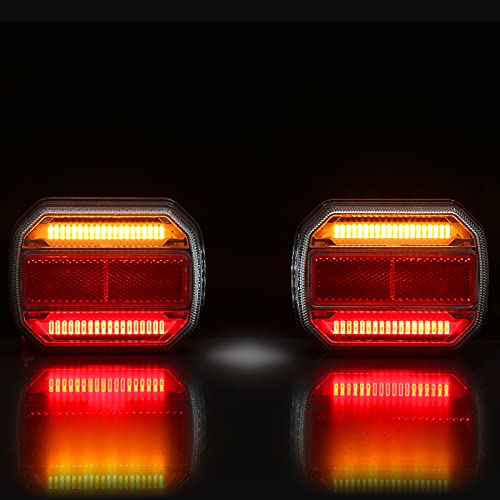D-TECH LED Trailer Tail Lights 12V 24V Waterproof Set of 2