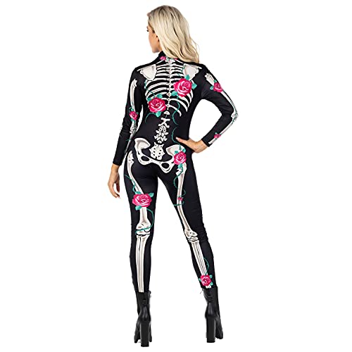 Morph Skeleton Bodysuit Costume for Women, Halloween, XL
