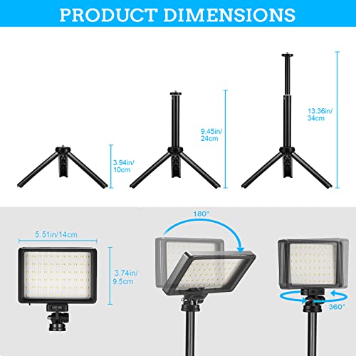 Ci-Fotto LED Video Light 2-Pack, 5600K Dimmable, with Tripod