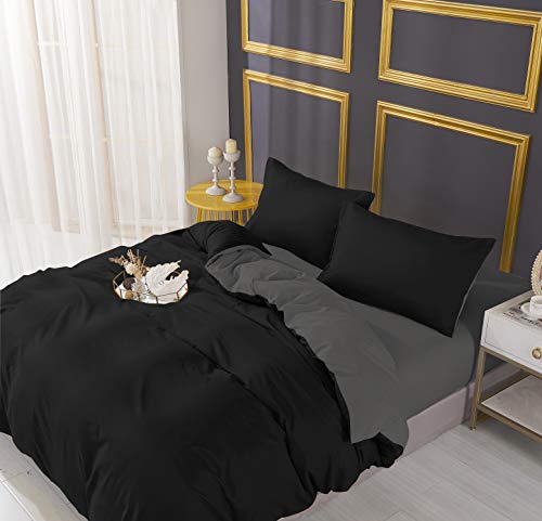Adam Home 4-Piece Reversible Duvet Cover & Fitted Sheet Set, Superking
