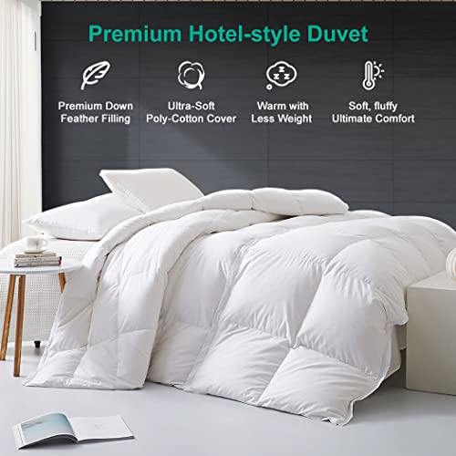 APSMILE Single Duvet 10.5 Tog, Goose Feather Down, 400TC Cotton