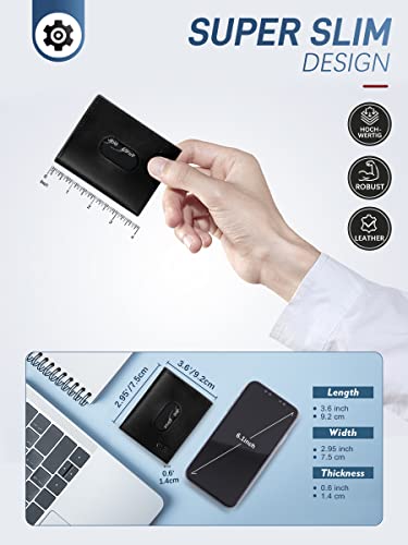 Gsg Mens Wallets Slim Rifd Blocking With 6 Card Slots Up To 12 Cards, Black