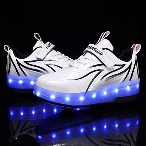 Unisex Kids LED Roller Skate Trainers USB Rechargeable Double Wheels - view 3