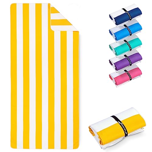 Beach Towel, Large Microfibre Towel, Lightweight, 200x90cm, White