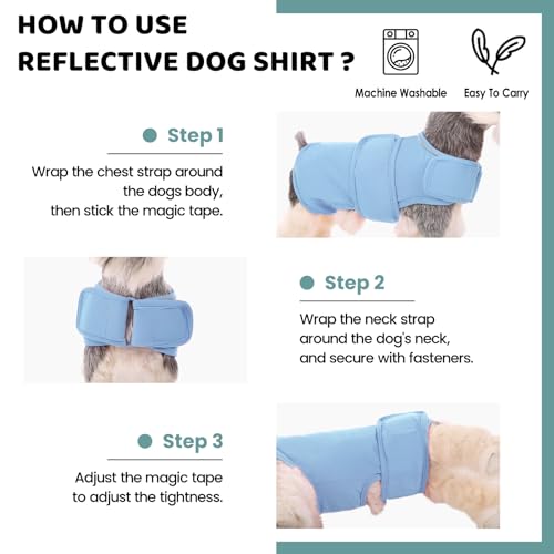 Aofitee Windproof Reflective Dog Vest Coat, Adjustable, Blue L