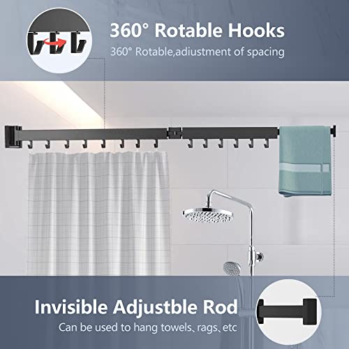 Bheadcat Laundry Clothes Drying Rack Wall Mounted, Retractable Stainless Steel