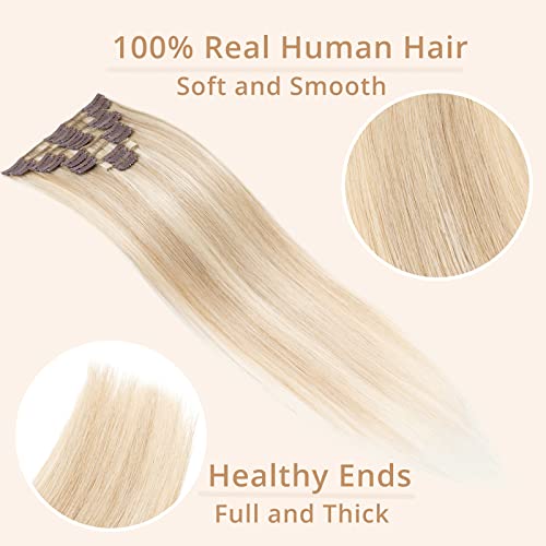 Tess Clip-In Hair Extensions, 12in Ash Blonde Mix, 8pcs 55g