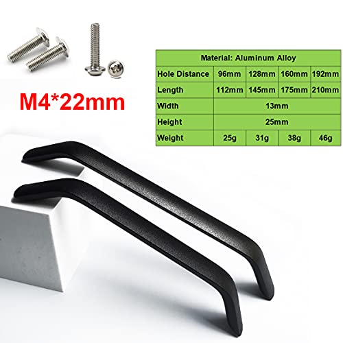 Qrity 20-Piece Cabinet Handles, Kitchen Drawer Pulls, 128mm, Black