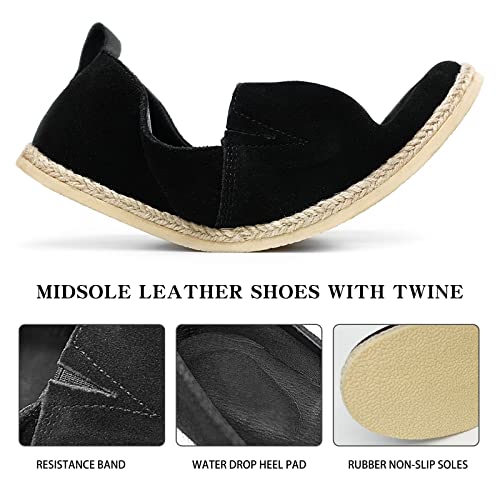 Aitann Women’s Leather Flat Espadrilles Shoes, Size uk6 Medium