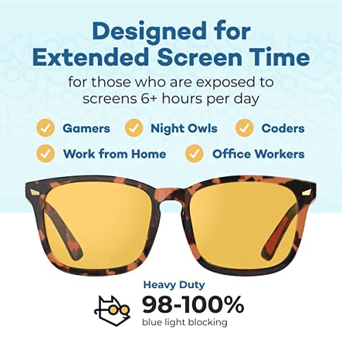 Foxmans Blue Light Blocking Glasses McCartney Heavy Duty Lens Tortoiseshell - view 5