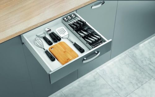 Metaltex 363220000 Cutlery Rack 40 to 49cm Grey Black Drawer Insert - view 3