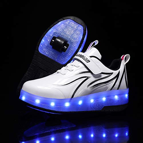 Unisex Kids LED Roller Skate Trainers USB Rechargeable Double Wheels - view 2