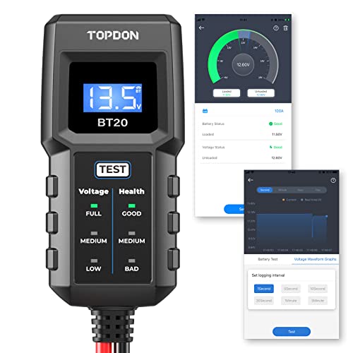 Topdon BT20 Car Battery Tester 12V 100-2000CCA Load and Charging Test App - view 1