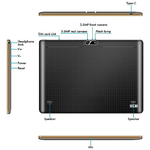Padgene 10.1 Inch Android 12 Tablet, Dual SIM, 32GB, WiFi