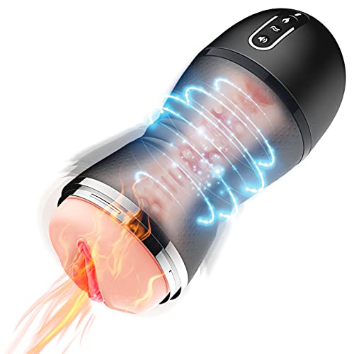 OEM1 Male Mastuabors Toys With 6 Vibration Modes And Heating Function, Black