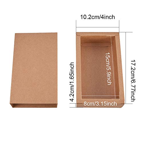 Benecreat 16-Pack Kraft Paper Drawer Boxes, Gift Wrap, Brown