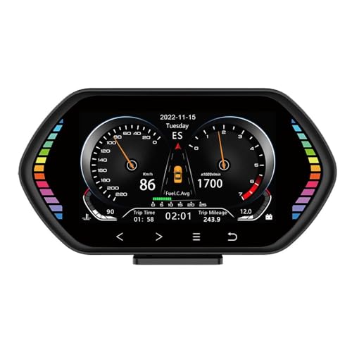 Camecho Car HUD Head Up Display OBD2 GPS Speedometer 4.5 in IPS Multicolour - view 1