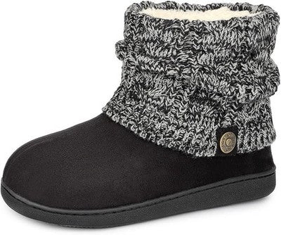 FamilyFairy Bootie Slippers Memory Foam Indoor/Outdoor Black UK5-6