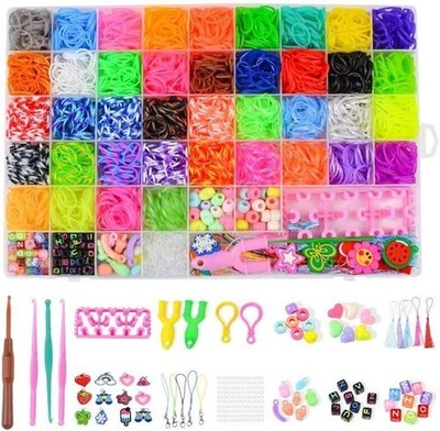 Lktingov 5000+ Colorful Loom Bands Set Diy Bracelet Making Rubber Bands