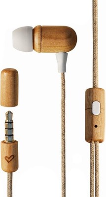 Energy Sistem Eco Earphones Cherry Wood Mic Voice Control Sustainable Audio