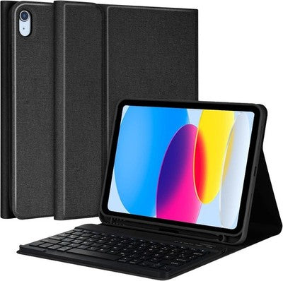 aMZCaSE Keyboard Case iPad 10th Gen 2022 10.9" Bluetooth Detachable Black