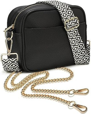 Lily England Womens Cross Body Bag Adjustable Strap Multiple Pockets - Black