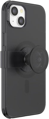 PopSockets iPhone 14 Plus Case Translucent Black w/ Grip Slide MagSafe