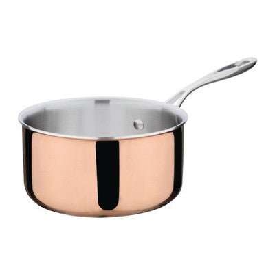 Vogue CM675 180mm Tri Wall Copper Saucepan Induction Safe 18cm Kitchen Pan