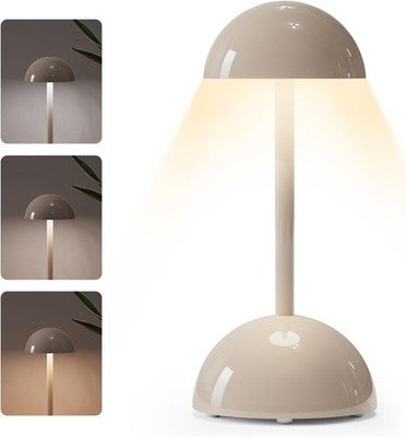 Lithomy Rechargeable Touch-Dimmable Mushroom Table Lamp Grey Night Light
