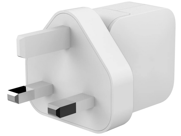 XQISIT Travel Charger Single USB - 2.4A UK Mains Adapter - White - Brand New - Rebx.co.uk