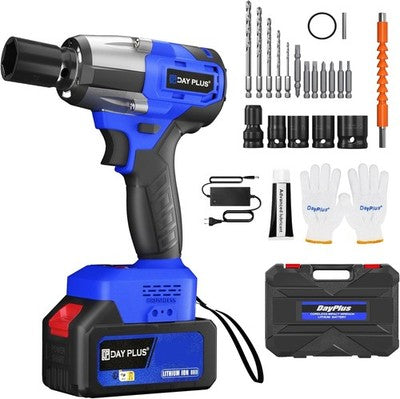 18V Brushless Impact Wrench 350Nm 1/2in + 6000mAh Battery + Sockets