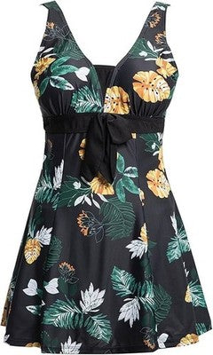 ECUPPER Womens Plus Size Swimsuit One Piece Skirted Swimwear Tummy Control M