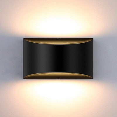 Glighone Black 10W LED Wall Light Dimmable Up Down Sconce Warm White COB