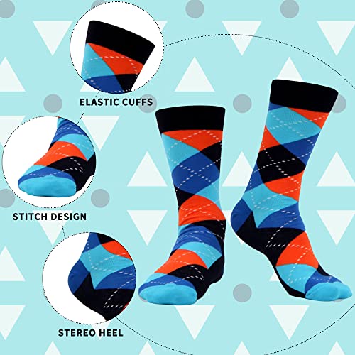 WeciBor Mens Crew Socks 12 Pairs Combed Cotton Colourful Novelty Sizes 7-12 - view 2