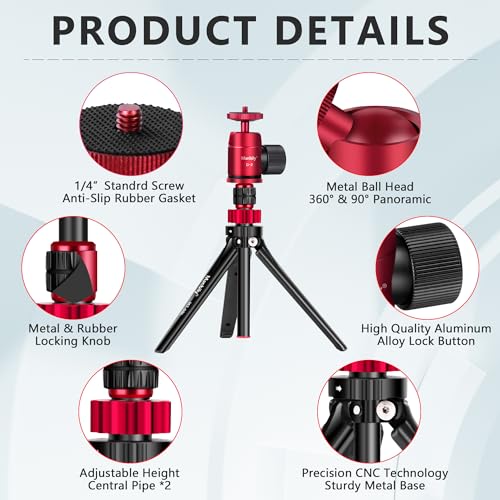 Manbily MT-08L Mini Phone Tripod Aluminium 360 Ball Head 1/4 in Max 2kg - view 2