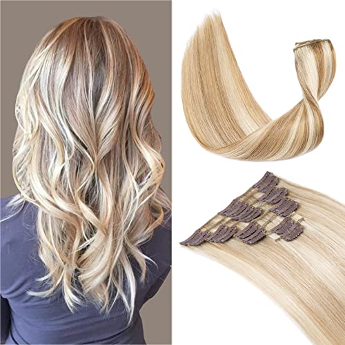 Tess Clip-In Hair Extensions, 12in Ash Blonde Mix, 8pcs 55g