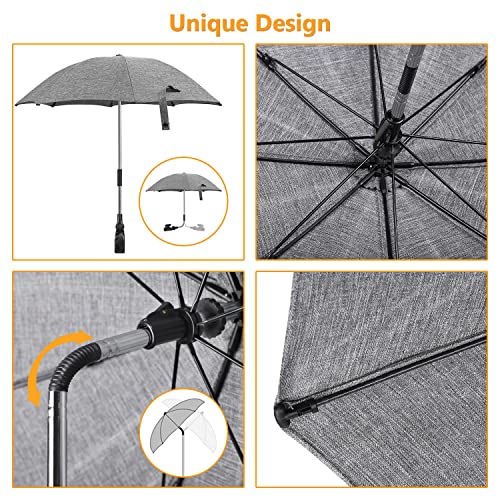 Winload Pram Parasol Universal UV Clip On Buggy Umbrella 71cm Grey - view 3
